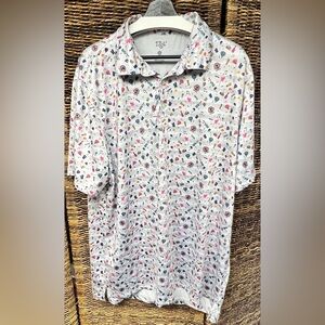 1764 Golf Men's Pattern Polo Shirt, 2XL- Festival Vibes‎